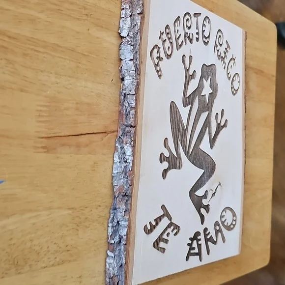 Carved Wooden Frog Plaque - Picture 2 of 5